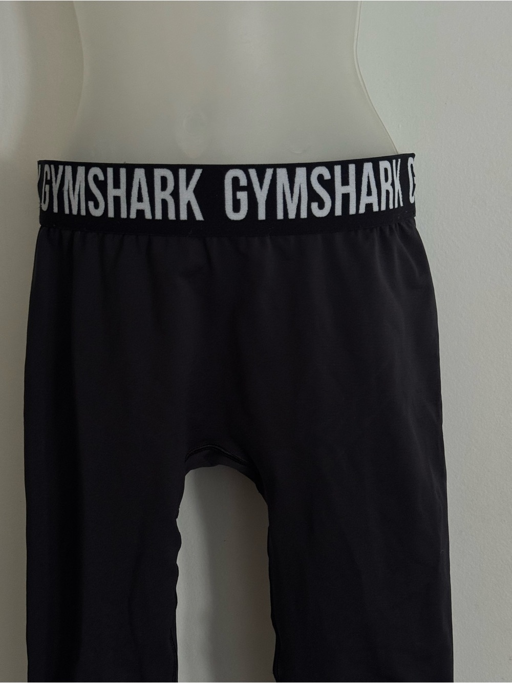 Gymshark Black Leggings with Logo Waistband